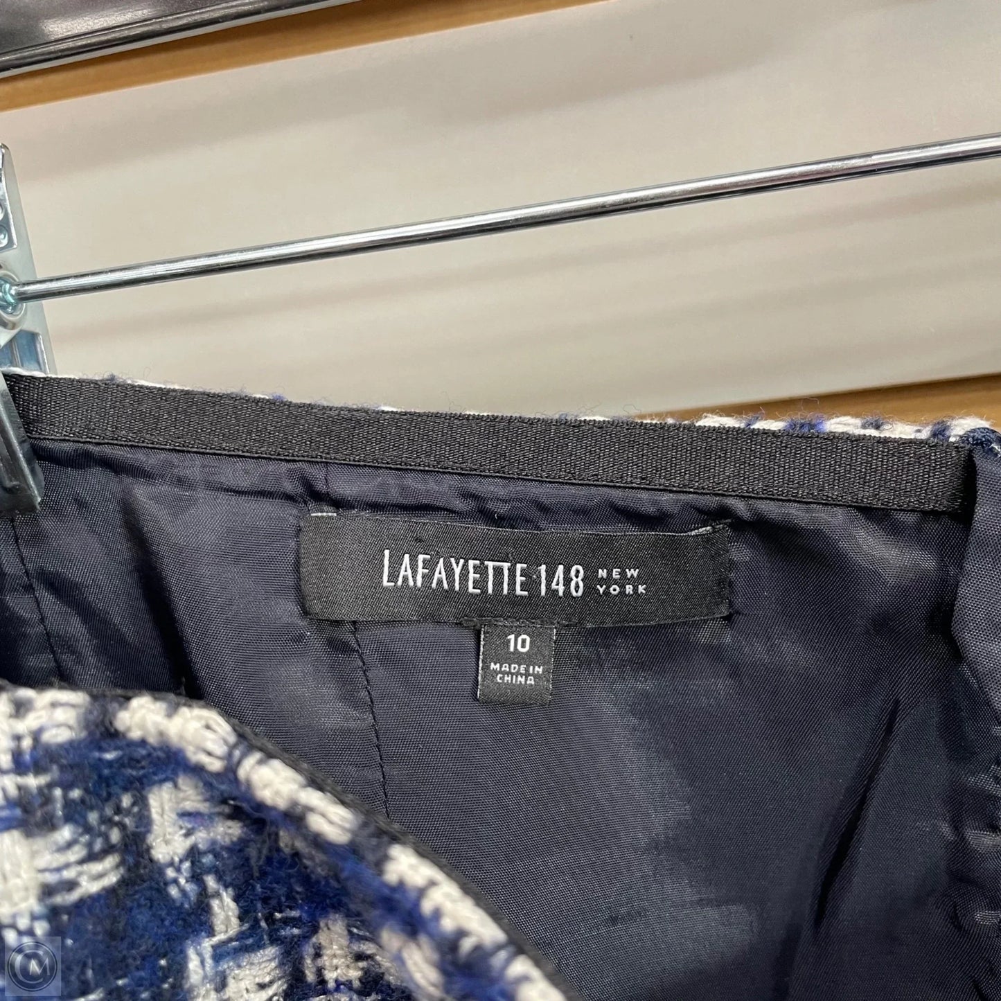 Skirt Designer By Lafayette 148 In Blue & White, Size: 10