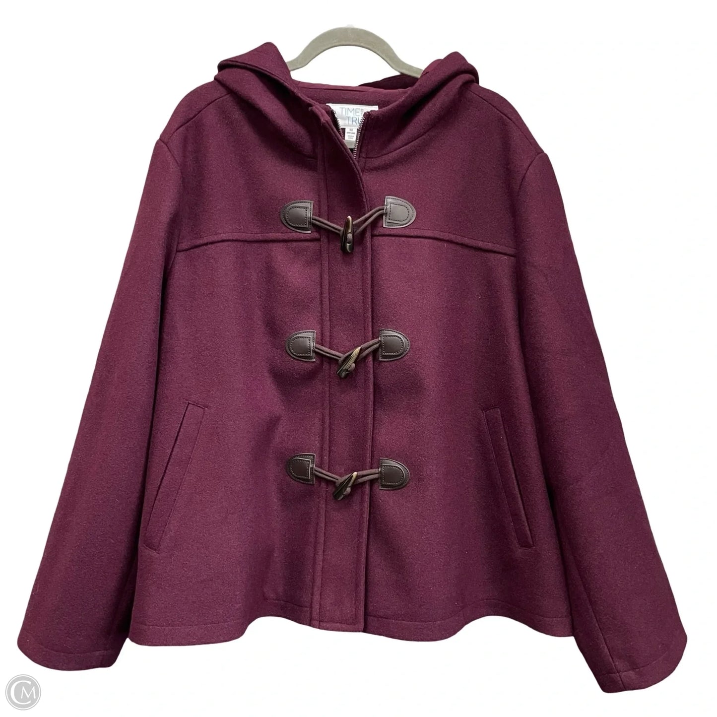 Coat Wool By Time And Tru In Purple, Size: 3x