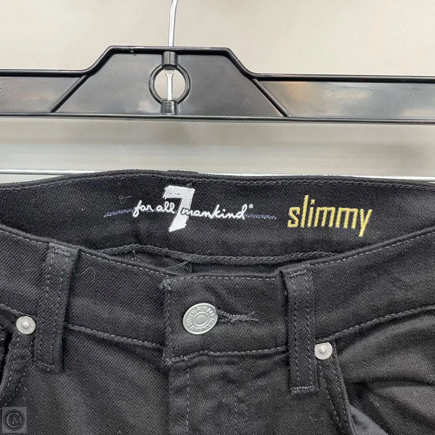 Jeans Straight By 7 For All Mankind In Black Denim, Size: 10