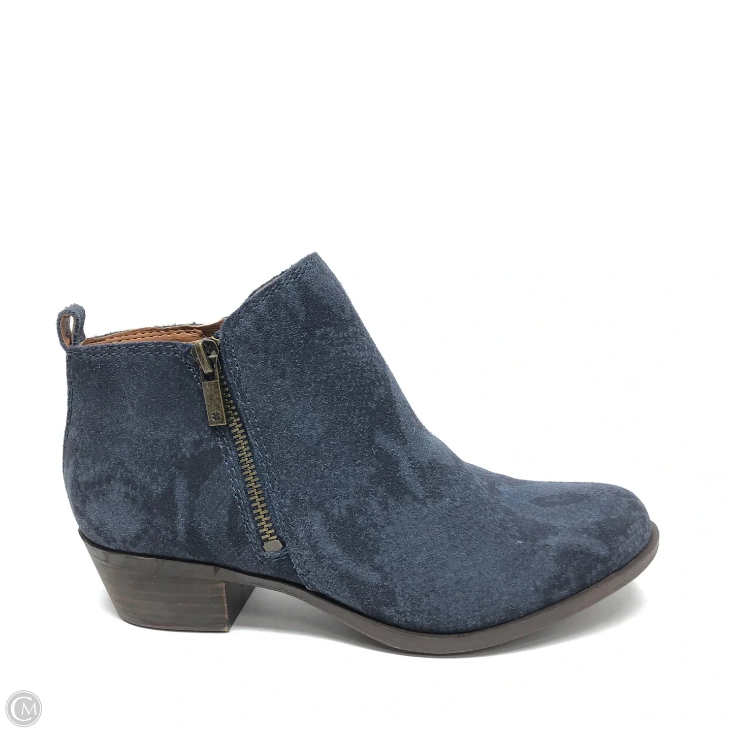 Boots Ankle Heels By Lucky Brand In Navy, Size: 6