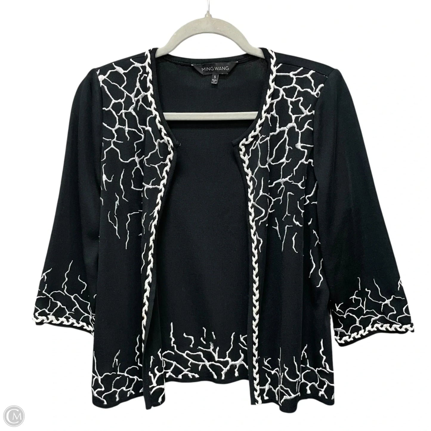Cardigan By Ming Wang In Black & White, Size: S