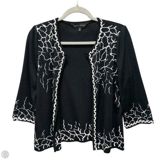 Cardigan By Ming Wang In Black & White, Size: S