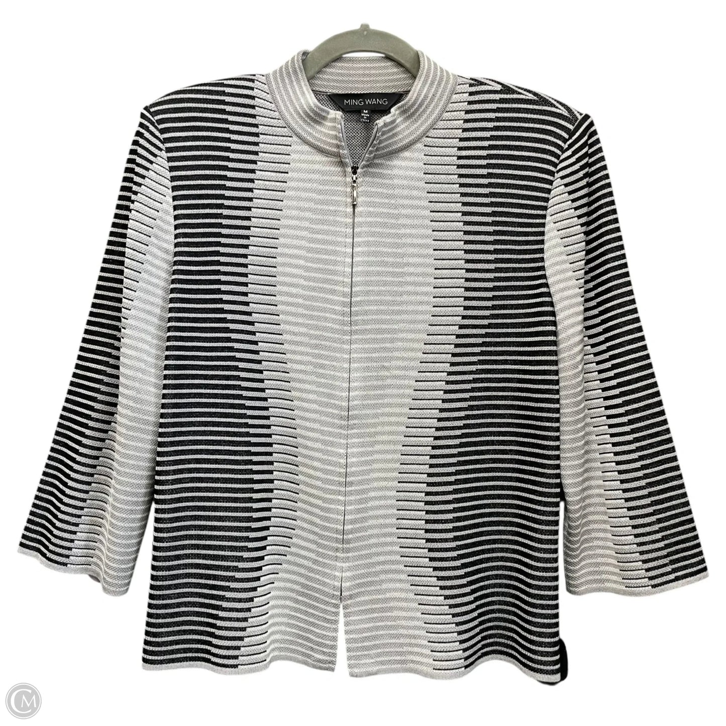 Sweater Cardigan By Ming Wang In Grey, Size: M