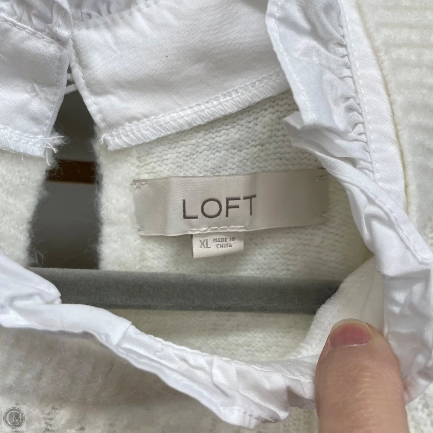 Sweater By Loft In Cream, Size: Xl