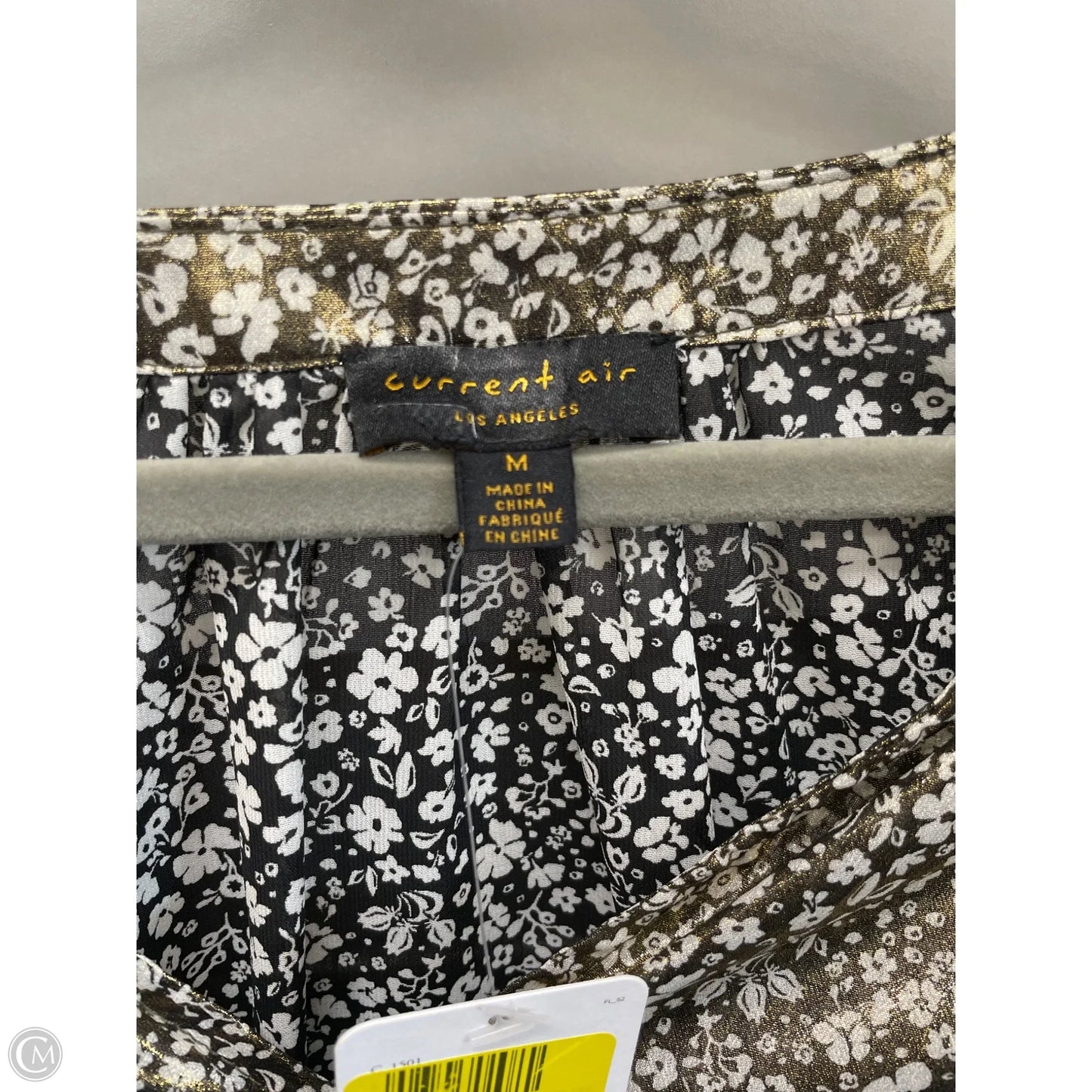 Blouse Long Sleeve By Current Air In Gold, Size: M