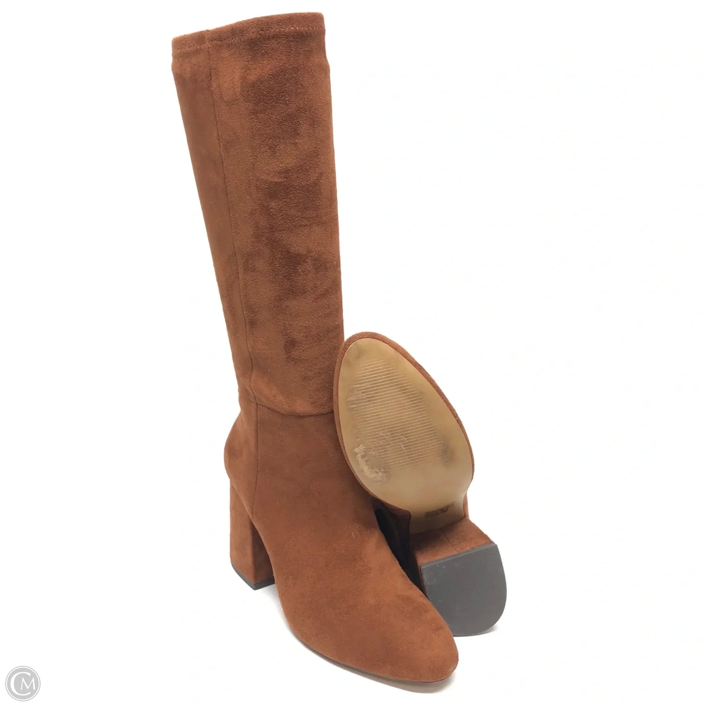 Boots Mid-calf Heels By Cmc In Brown, Size: 7.5