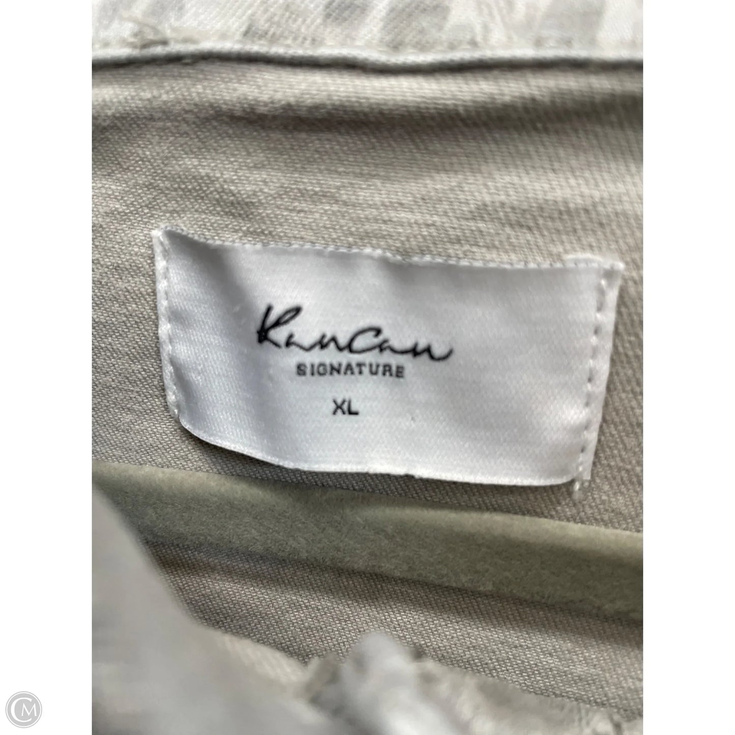 Jacket Denim By Kancan In Grey Denim, Size: Xl