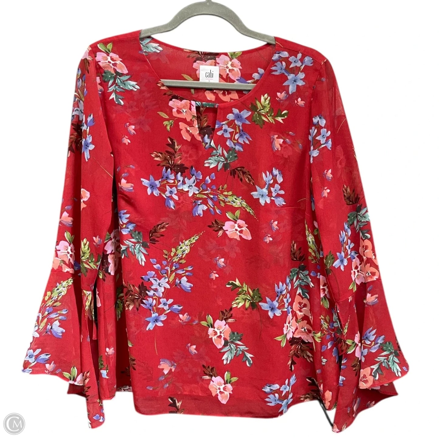 Blouse Long Sleeve By Cabi In Red, Size: S