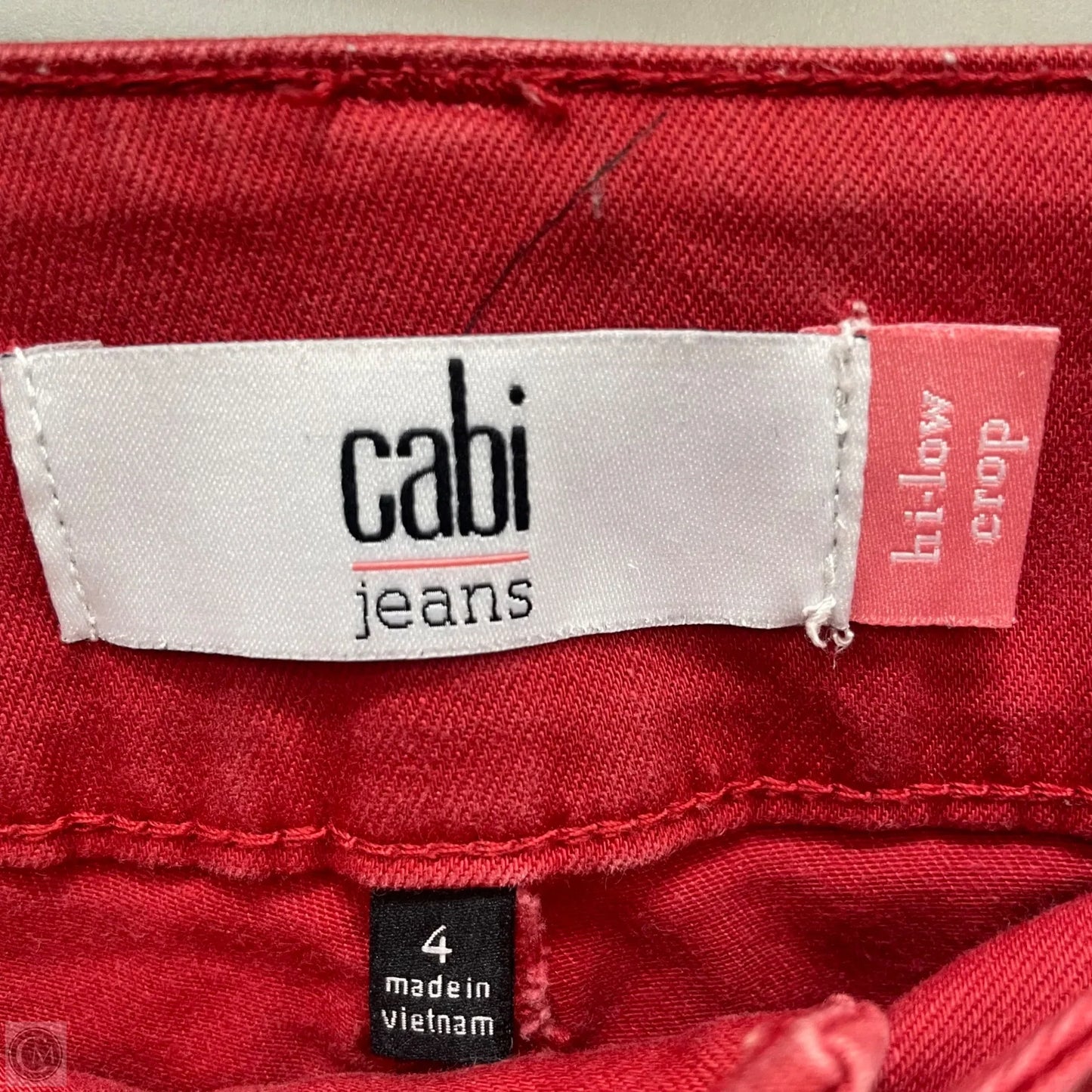Jeans Cropped By Cabi In Red Denim, Size: 4