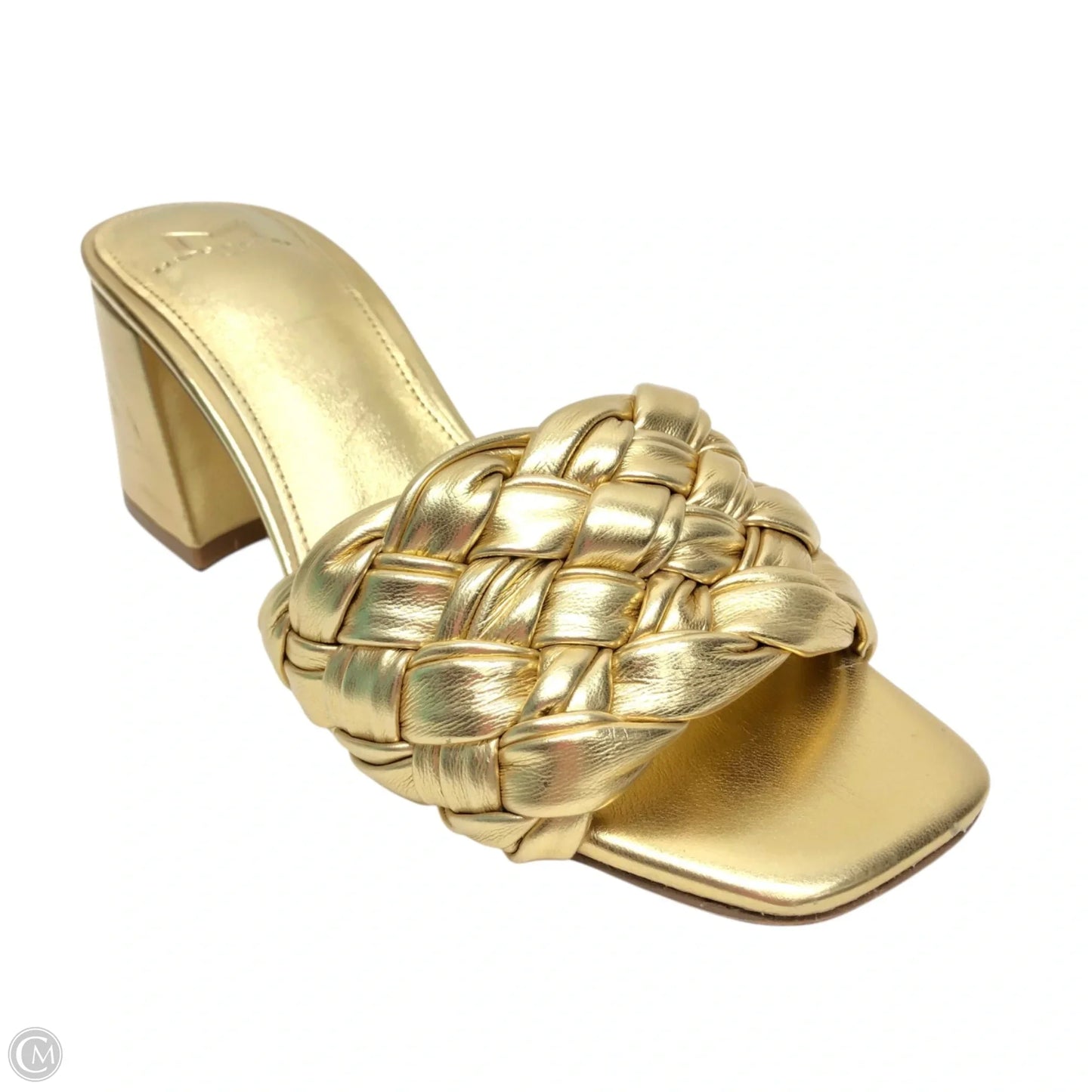 Sandals Heels Block By Marc Fisher In Gold, Size: 5