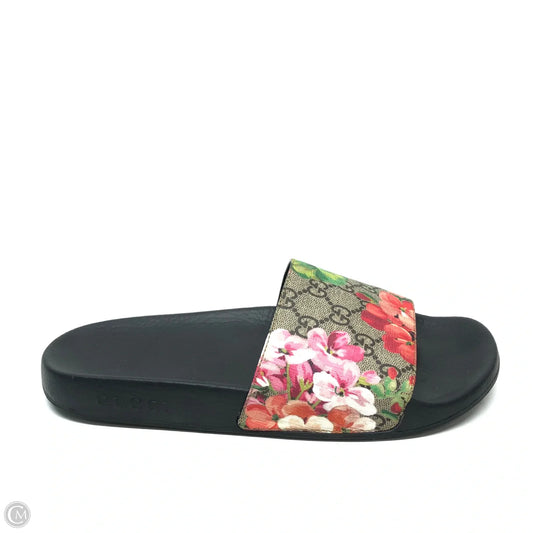 Shoes Luxury Designer By Gucci In Floral Print, Size: 10