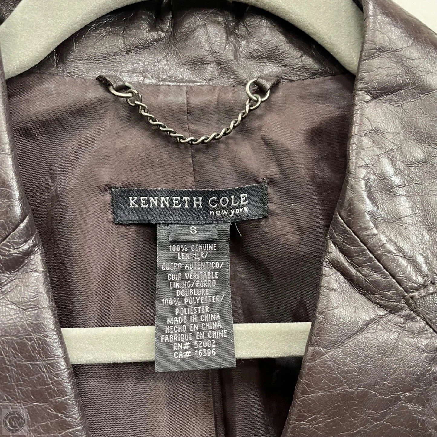 Jacket Leather By Kenneth Cole In Brown, Size: S