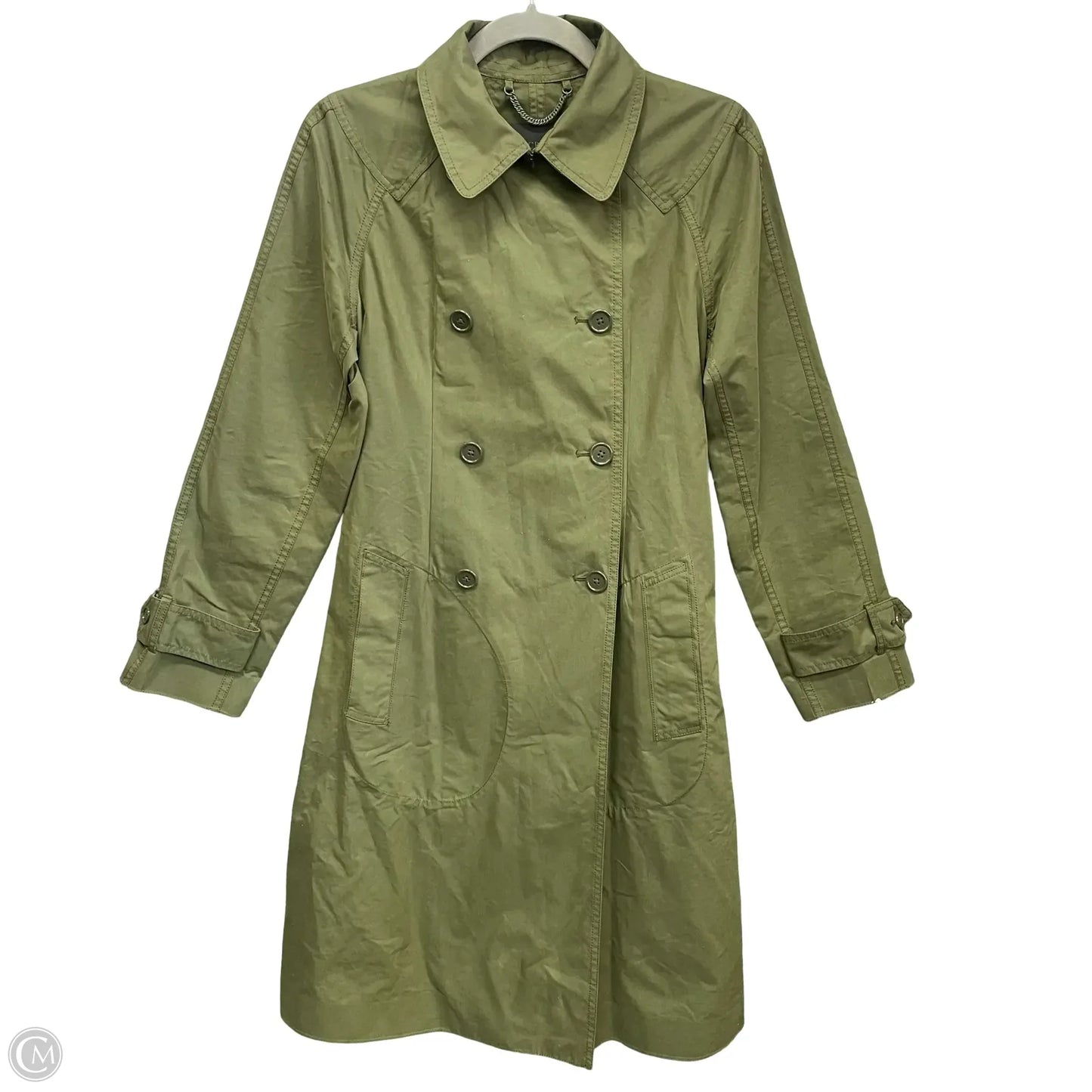 Coat Trench Coat By J. Crew In Green, Size: 2