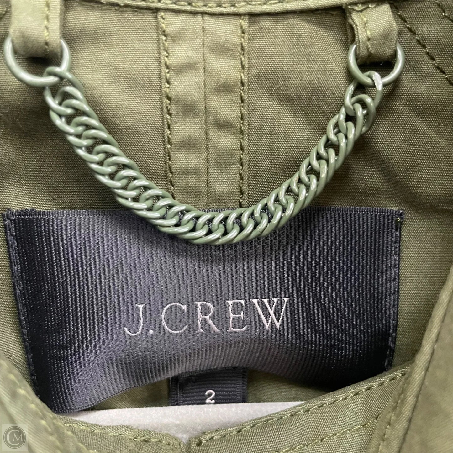 Coat Trench Coat By J. Crew In Green, Size: 2