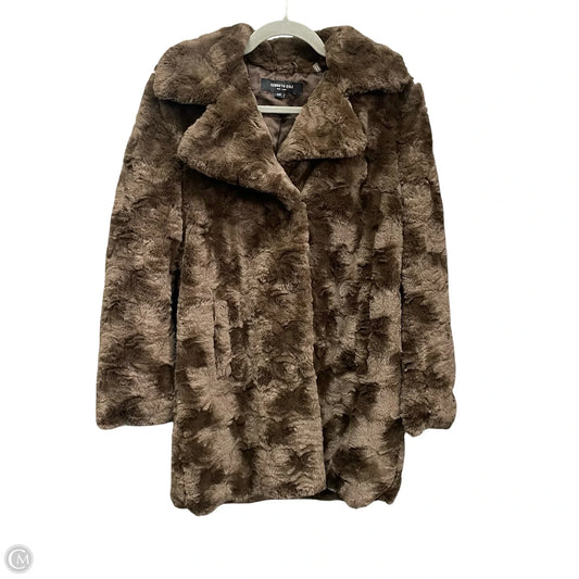 Coat Faux Fur & Sherpa By Kenneth Cole In Brown, Size: S