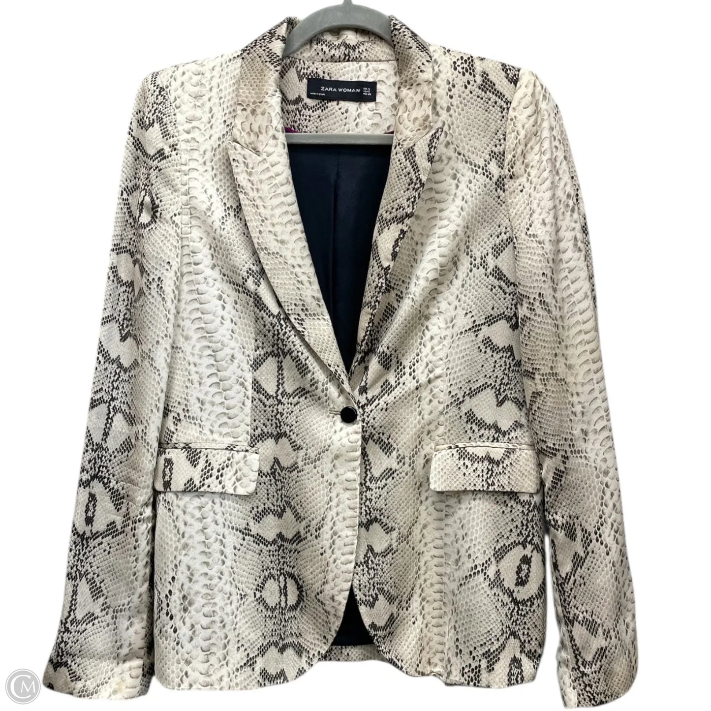 Blazer By Zara In Snakeskin Print, Size: S
