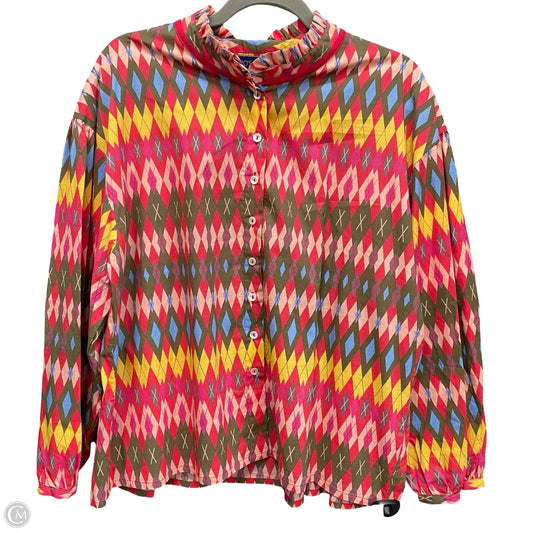 Top Long Sleeve By Ros Garden In Multi-colored, Size: Xl