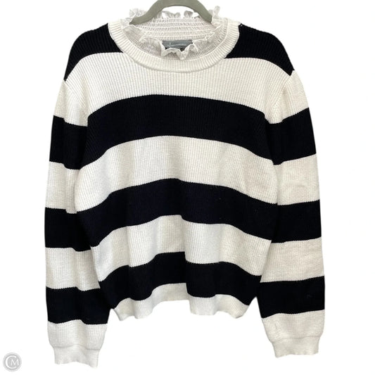 Sweater By Anthropologie In Black & White, Size: Xl