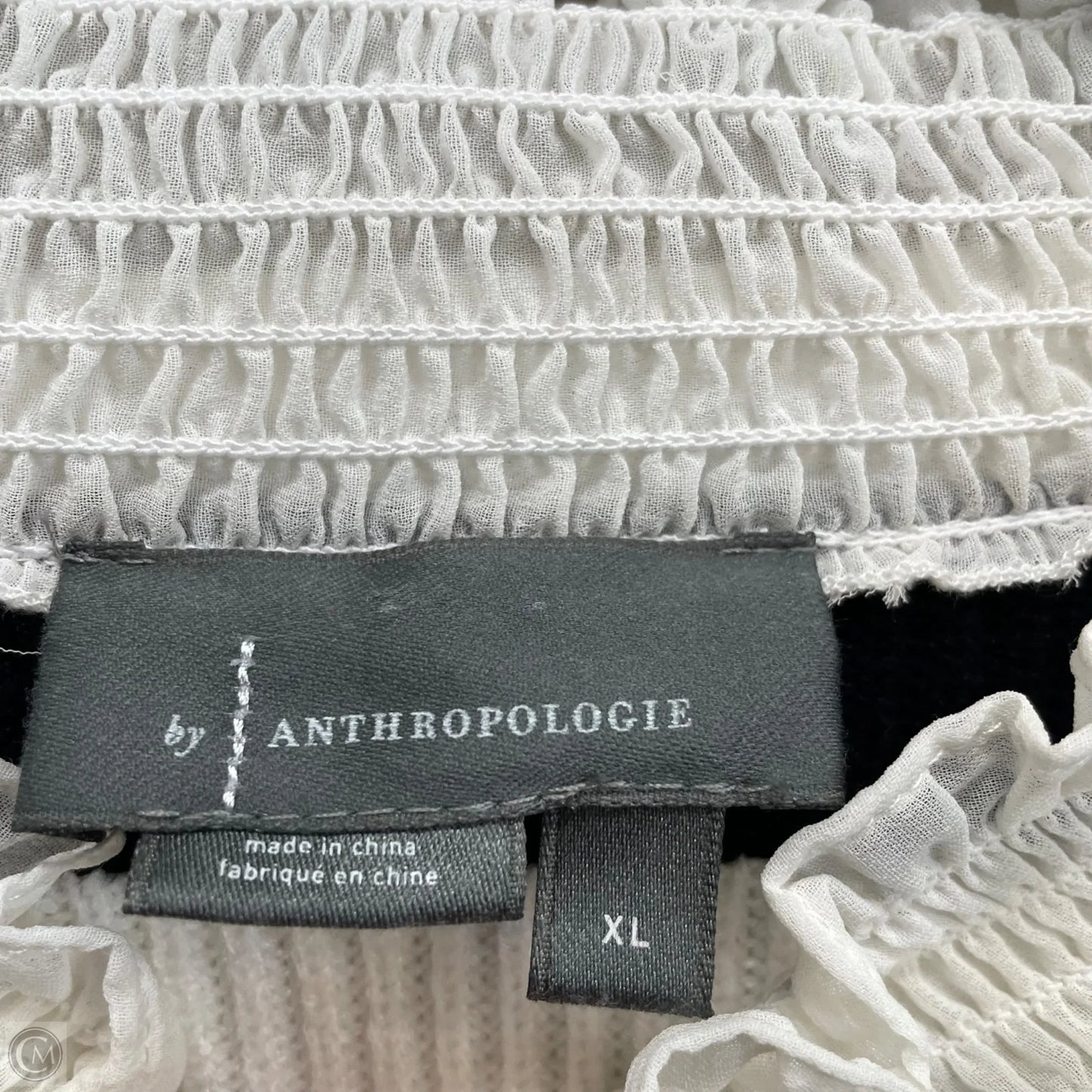 Sweater By Anthropologie In Black & White, Size: Xl