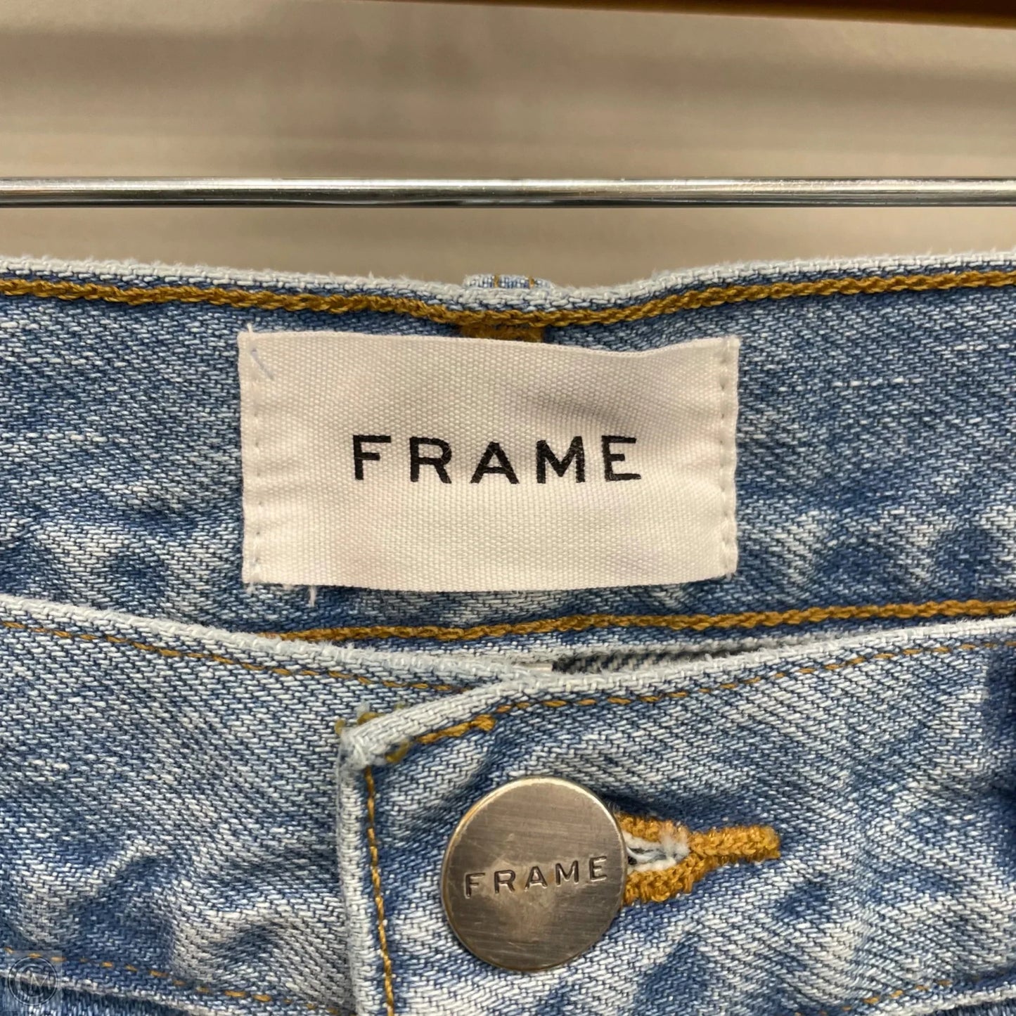 Jeans Straight By Frame In Blue Denim, Size: 12