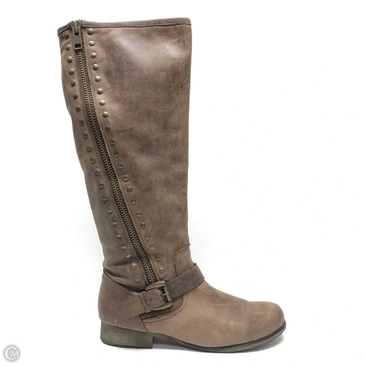 Boots Knee Flats By Steve Madden In Taupe, Size: 11