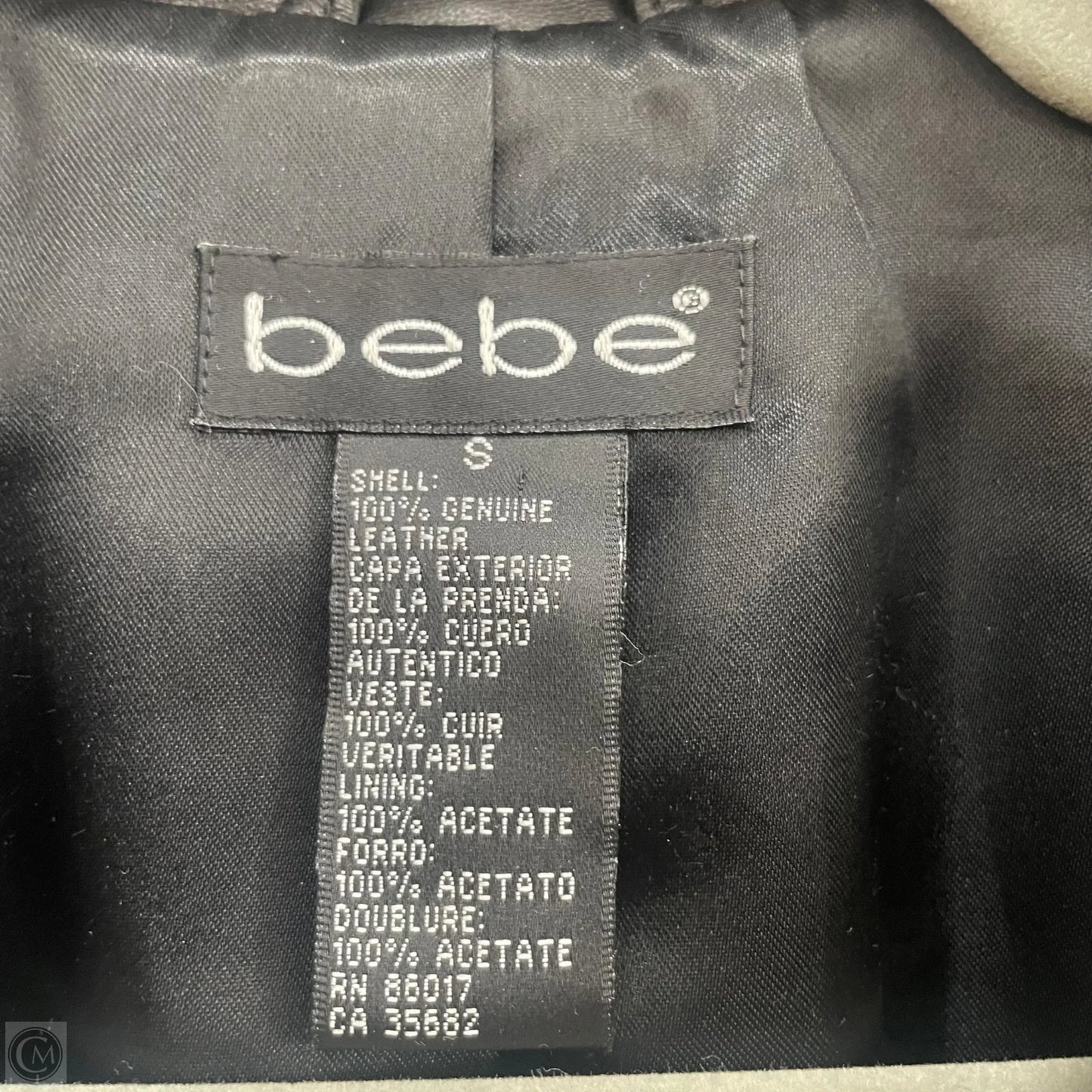 Jacket Leather By Bebe In Black, Size: S
