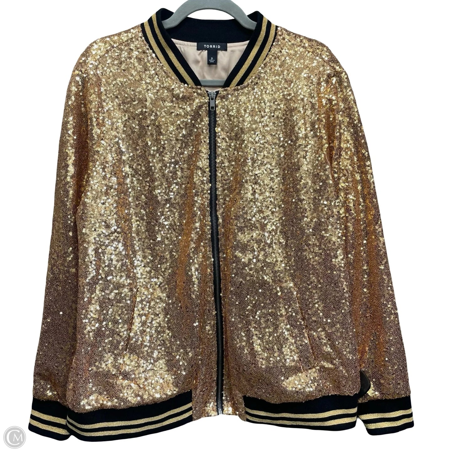Jacket Other By Torrid In Black & Gold, Size: 2x