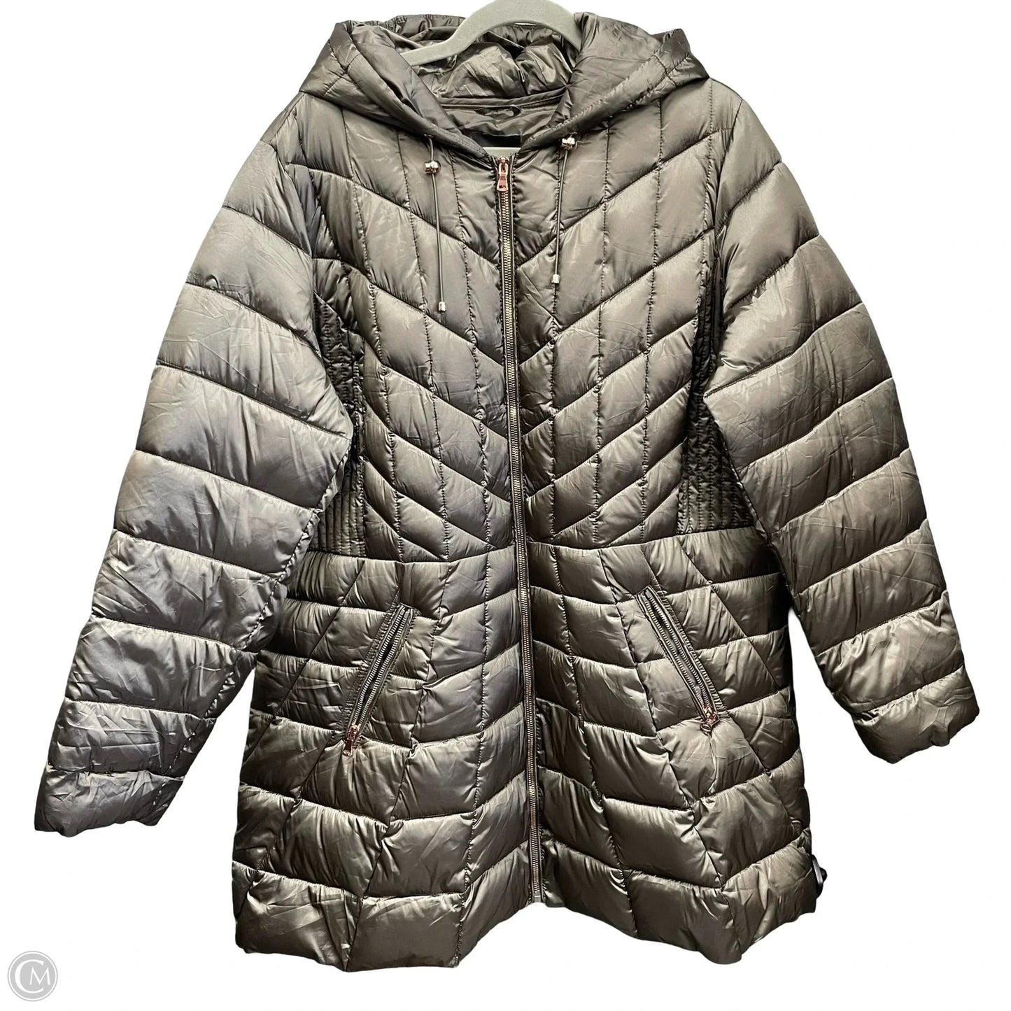 Coat Puffer & Quilted By Lane Bryant In Taupe, Size: 1x