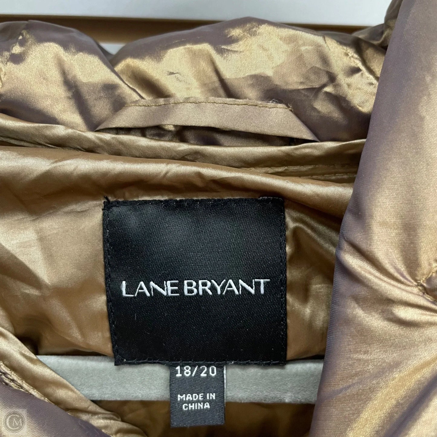 Coat Puffer & Quilted By Lane Bryant In Bronze, Size: 1x