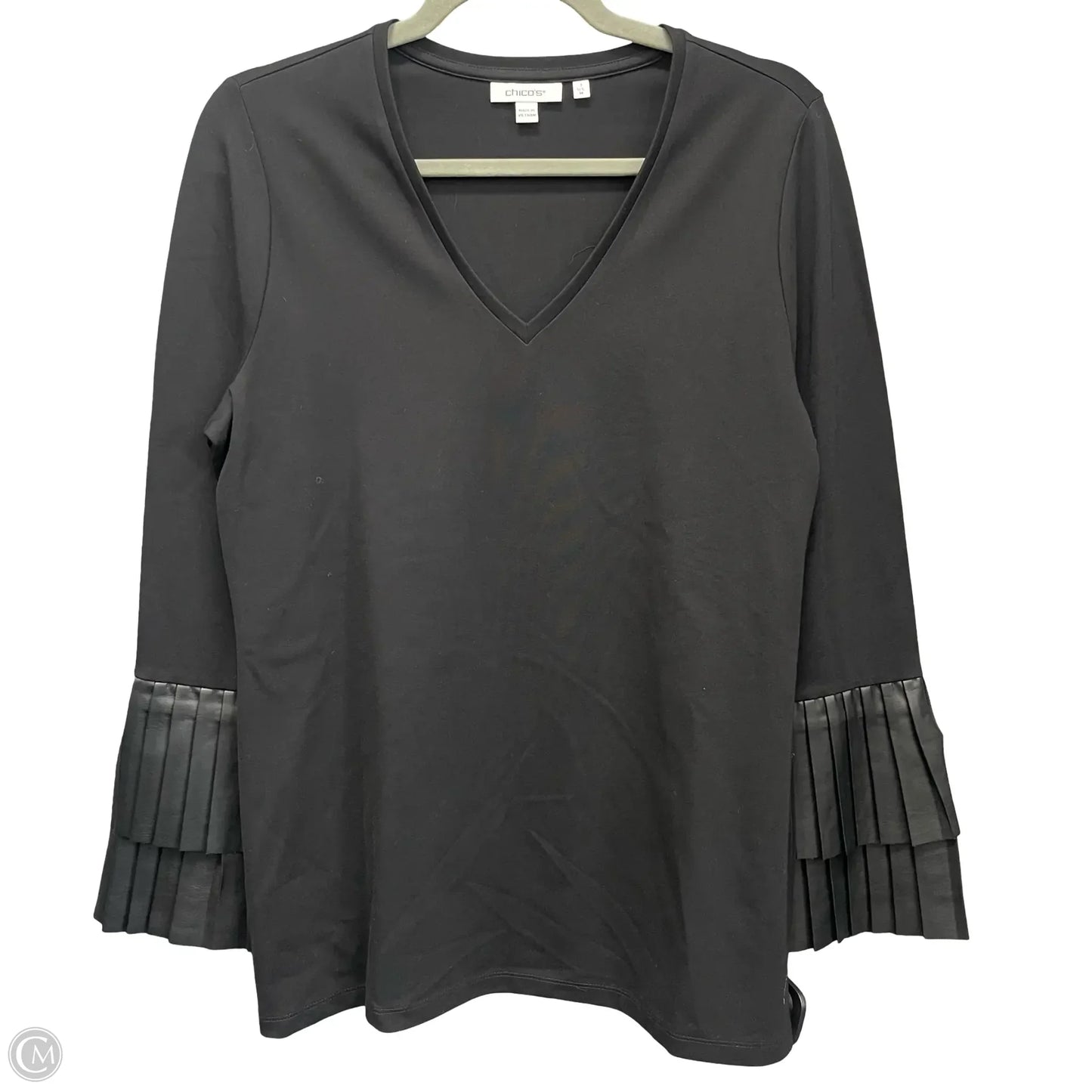 Top Long Sleeve By Chicos In Black, Size: M
