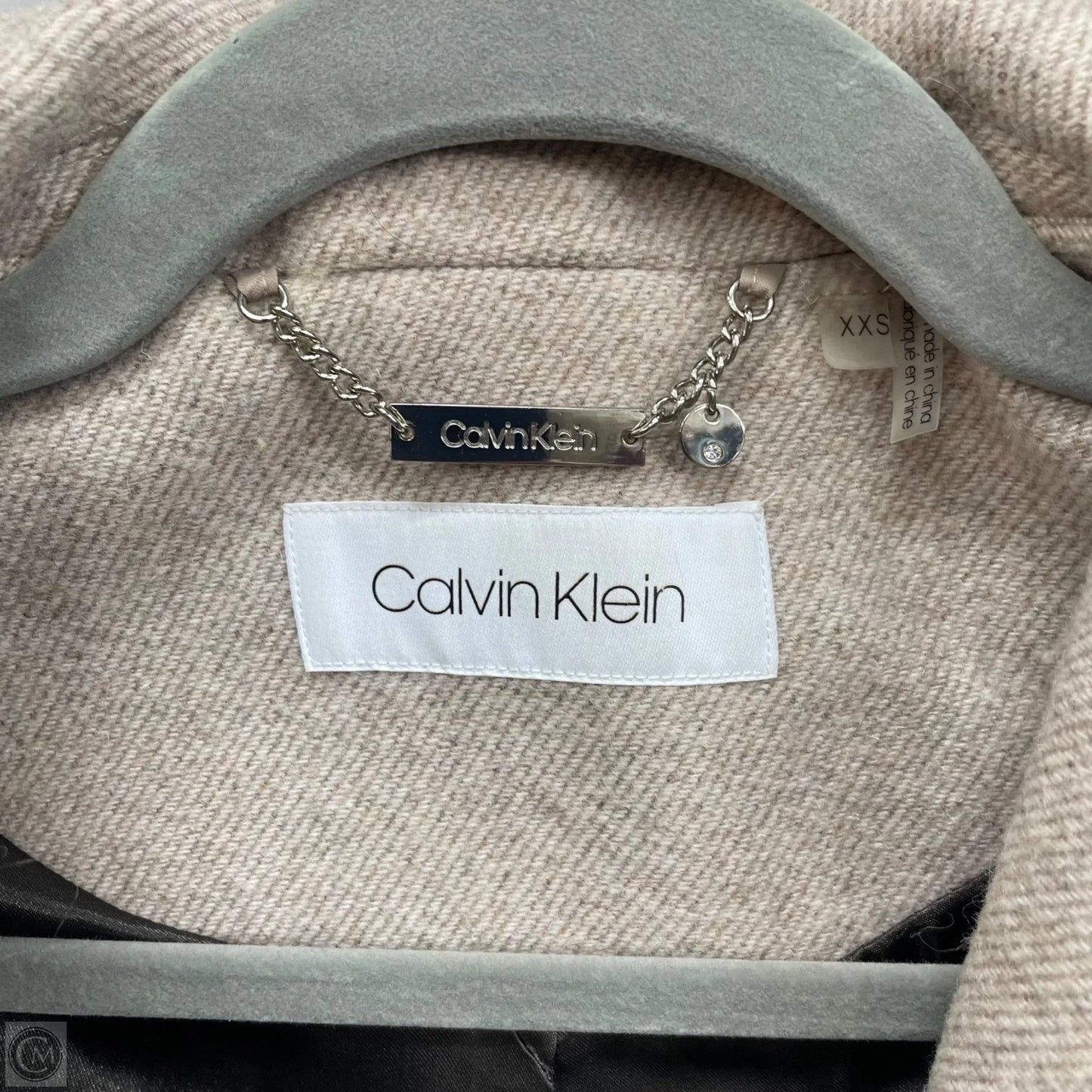 Coat Wool By Calvin Klein In Tan, Size: Xxs