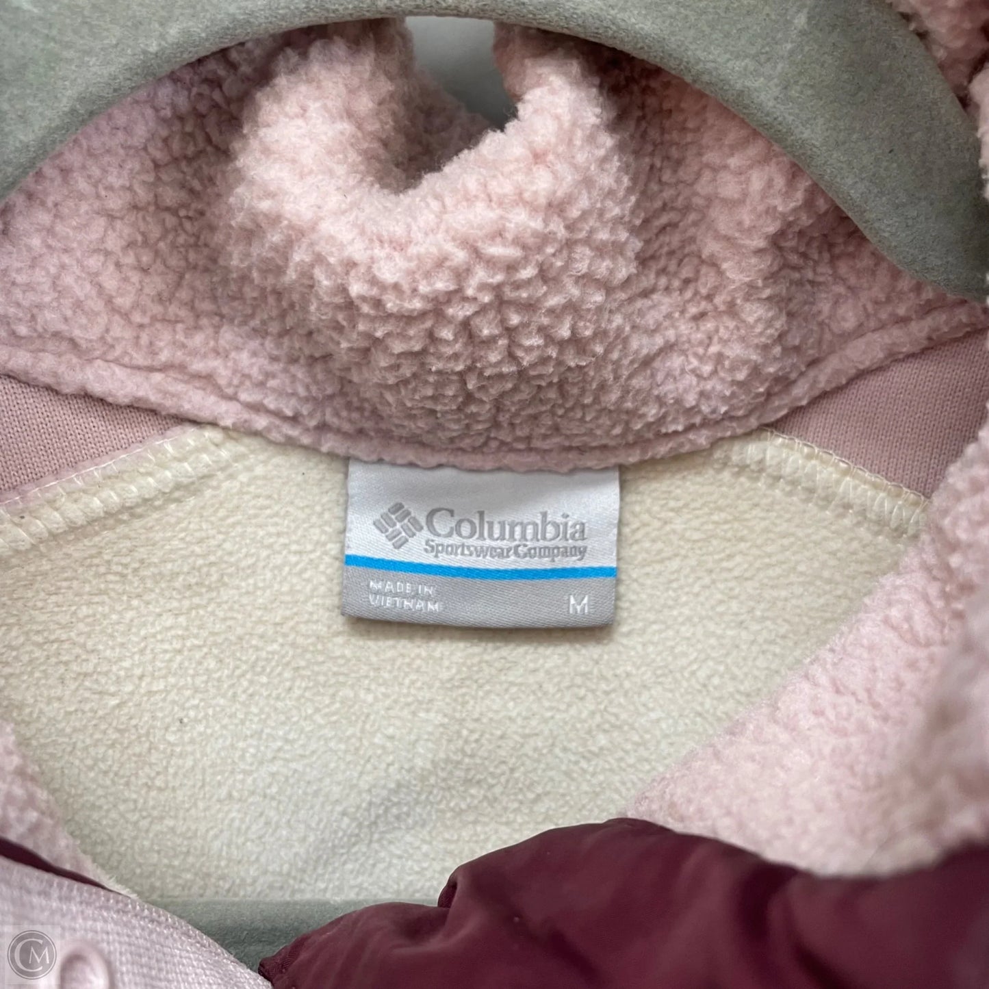Athletic Fleece By Columbia In Cream & Pink, Size: M