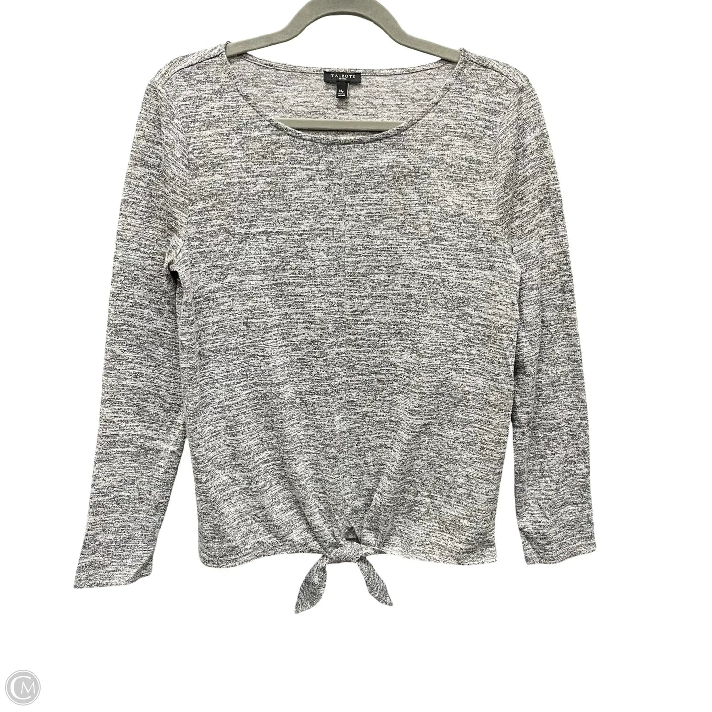 Top Long Sleeve By Talbots In Grey, Size: Mp