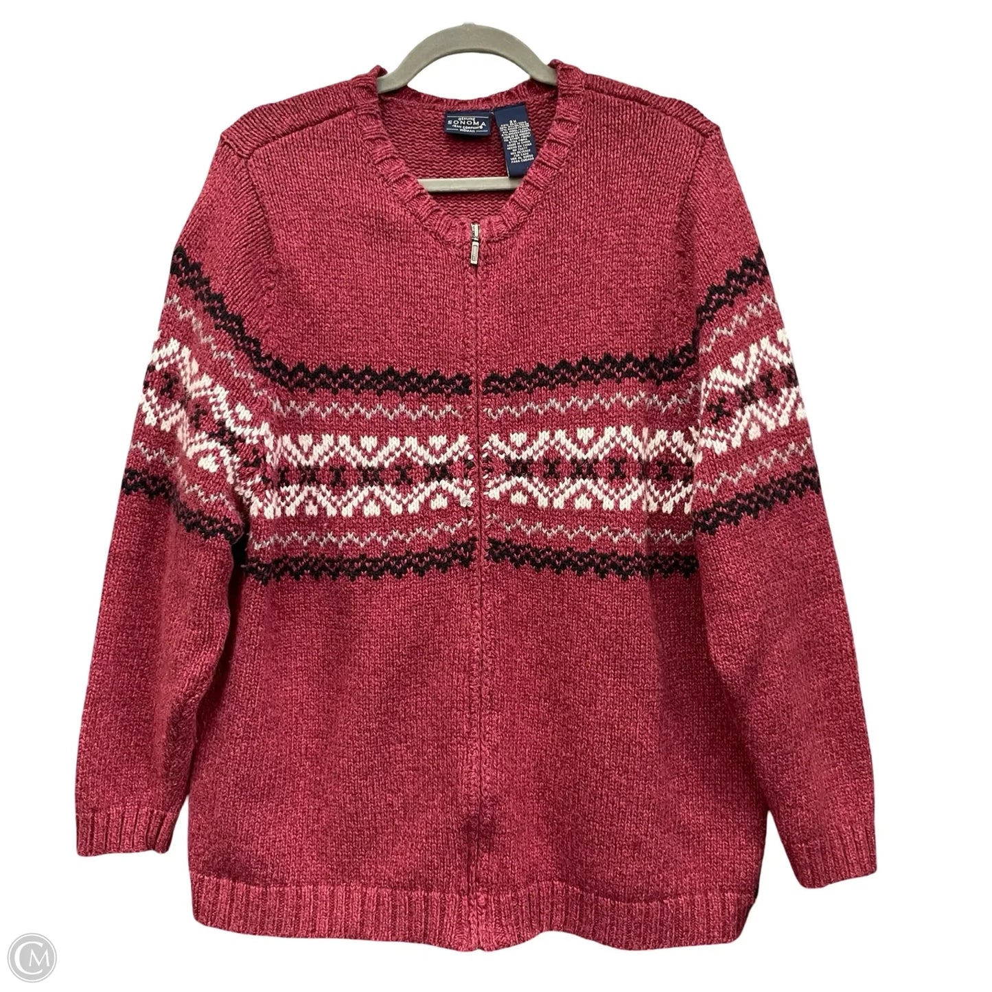 Sweater Cardigan By Sonoma In Maroon, Size: 2x