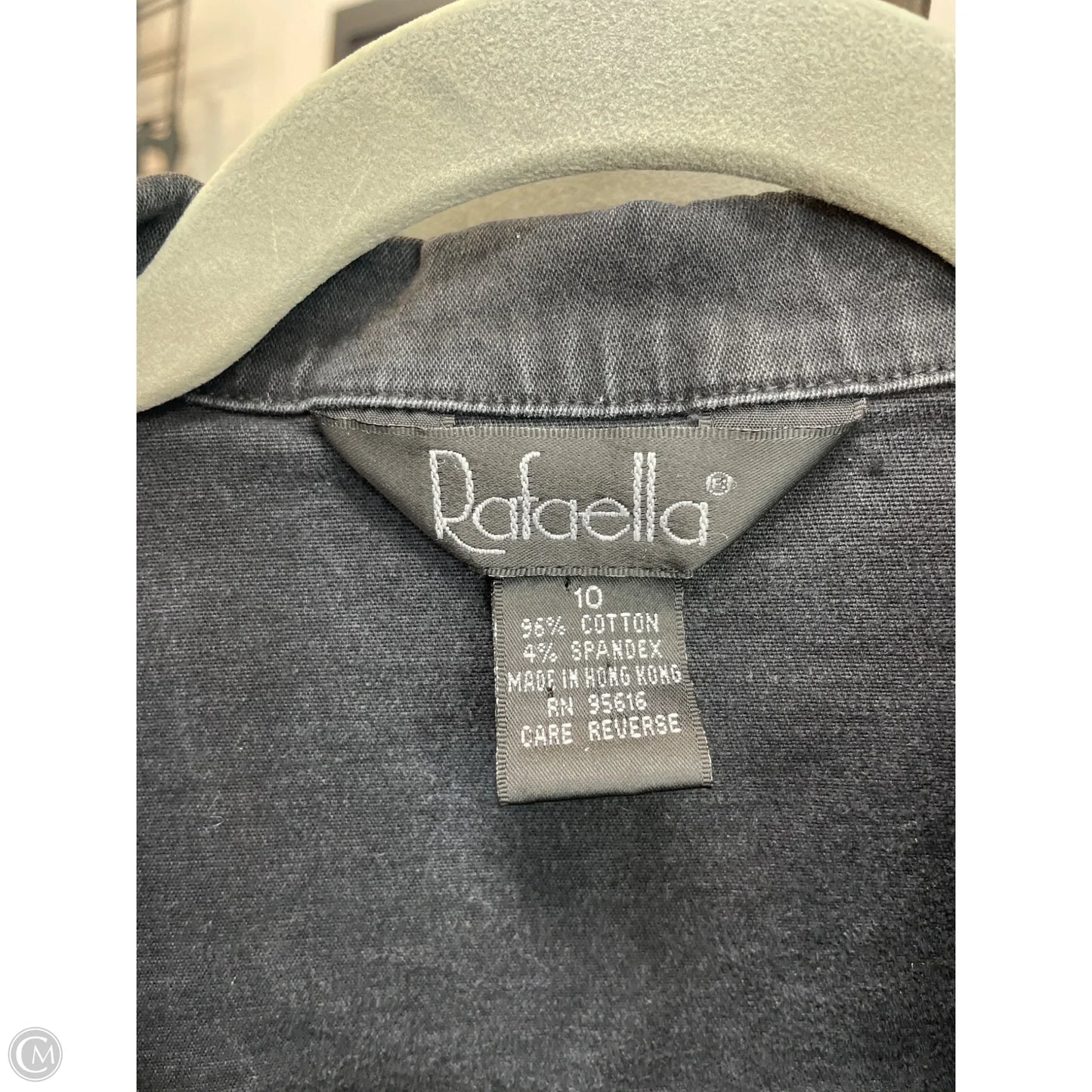 Jacket Denim By Rafaella In Black Denim, Size: 10