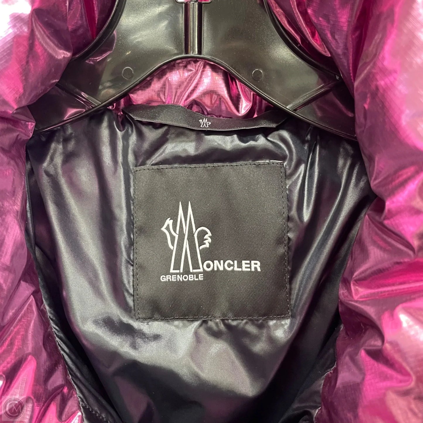 Jacket Luxury Designer By Moncler In Pink, Size: L