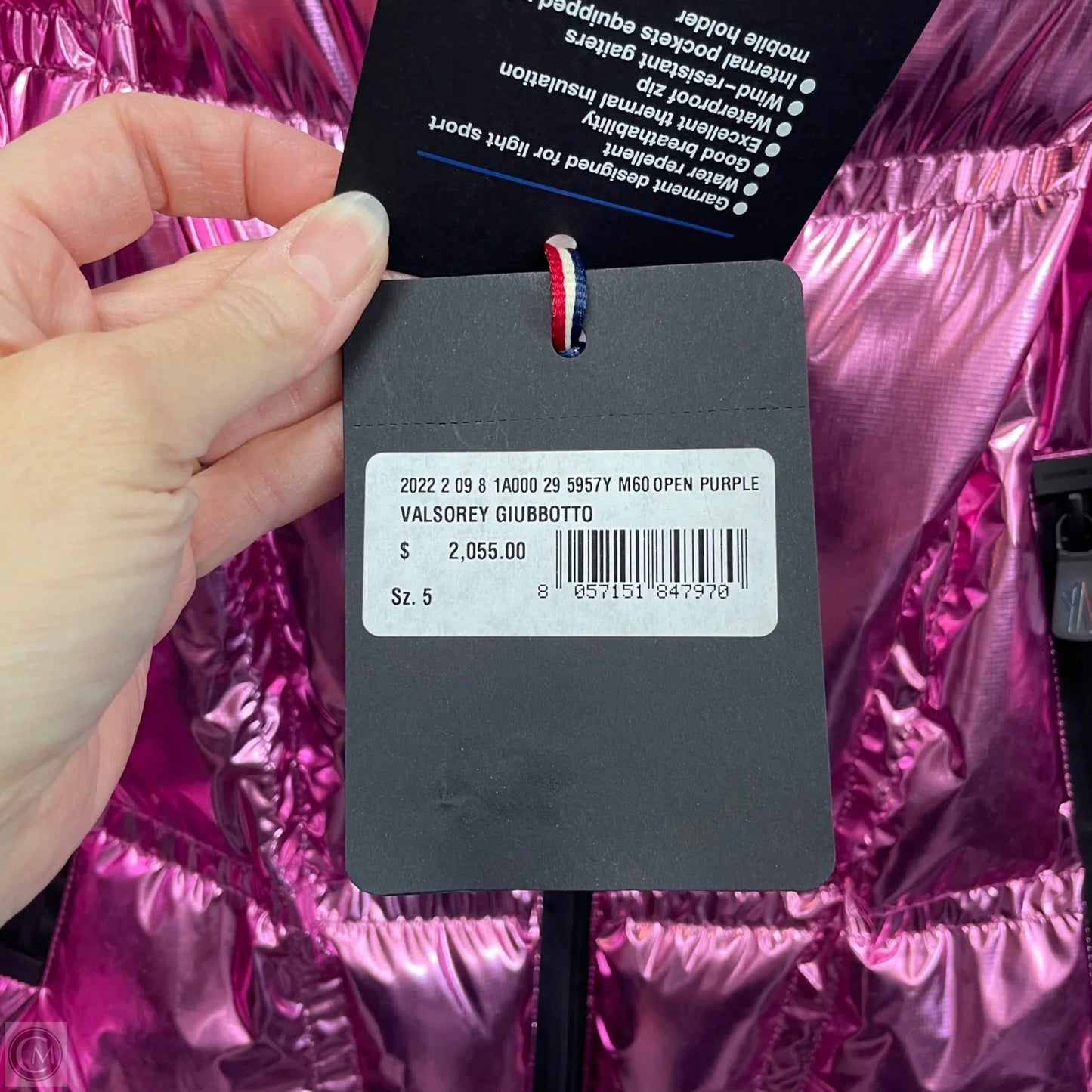 Jacket Luxury Designer By Moncler In Pink, Size: L