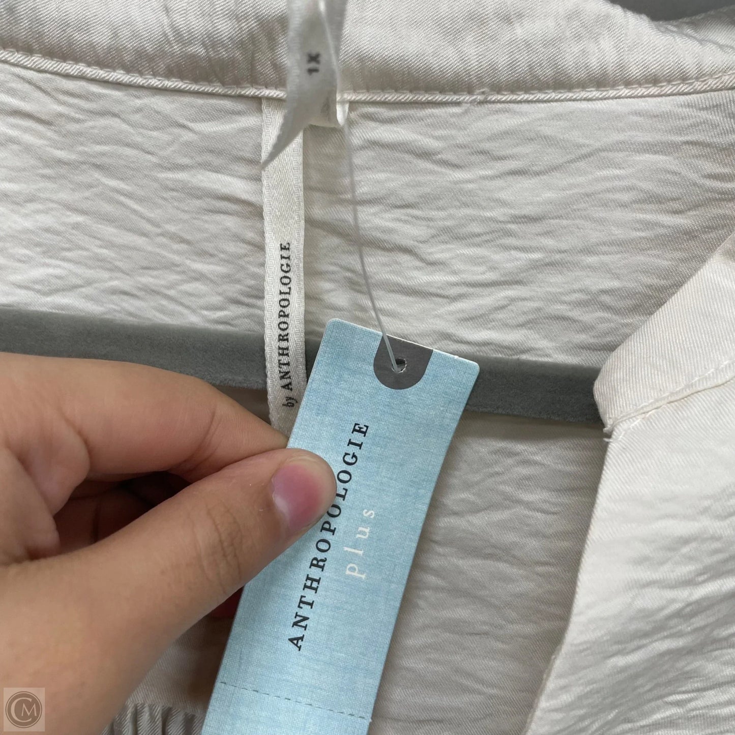 Blouse Long Sleeve By Anthropologie In Cream, Size: 1x