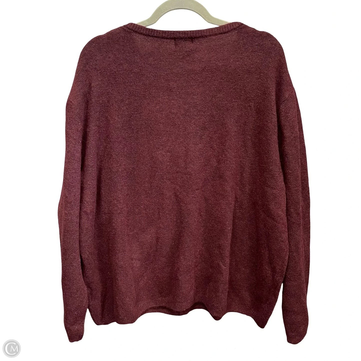 Sweater Cardigan By H&m In Maroon, Size: Xxl