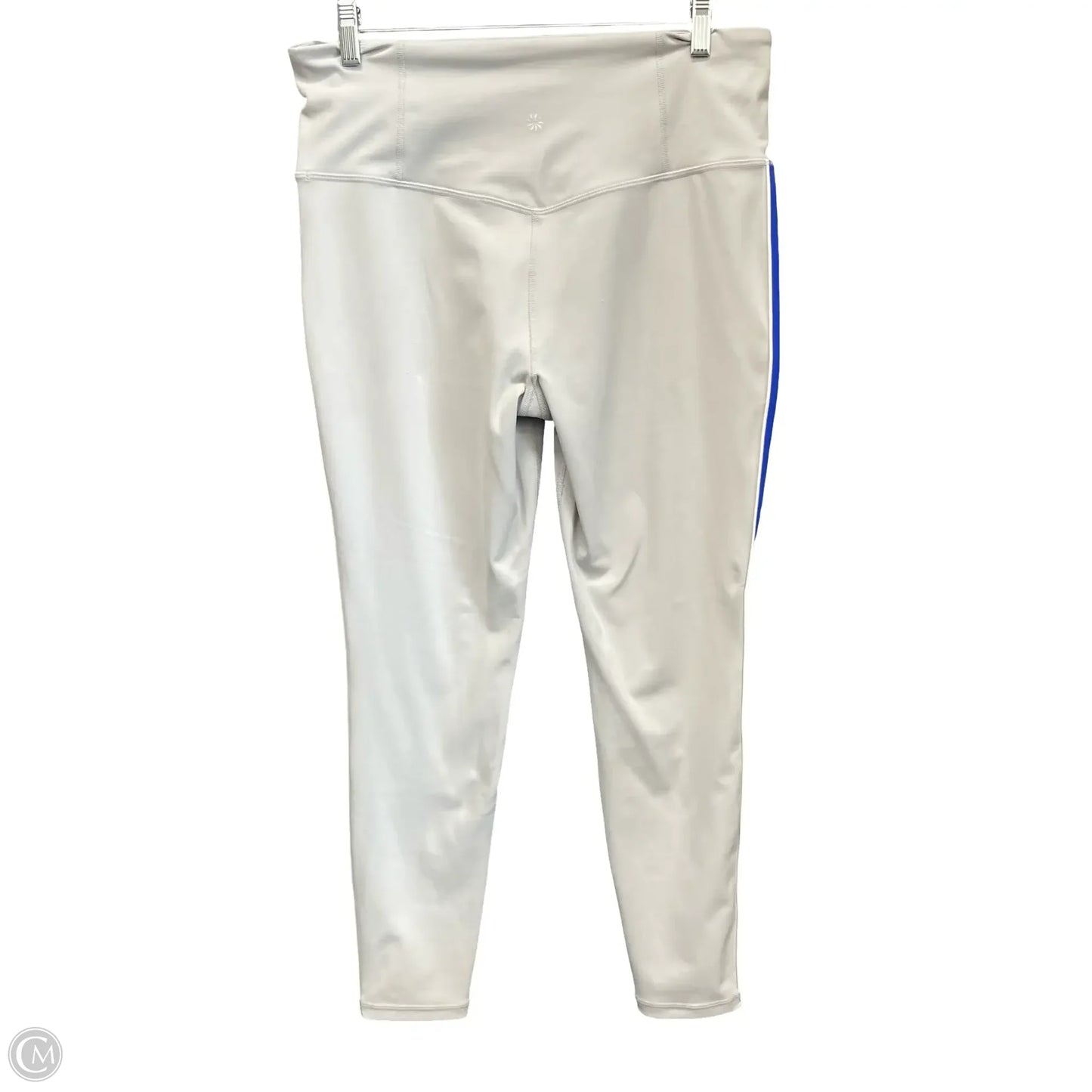 Athletic Leggings By Athleta In Blue & Grey, Size: L