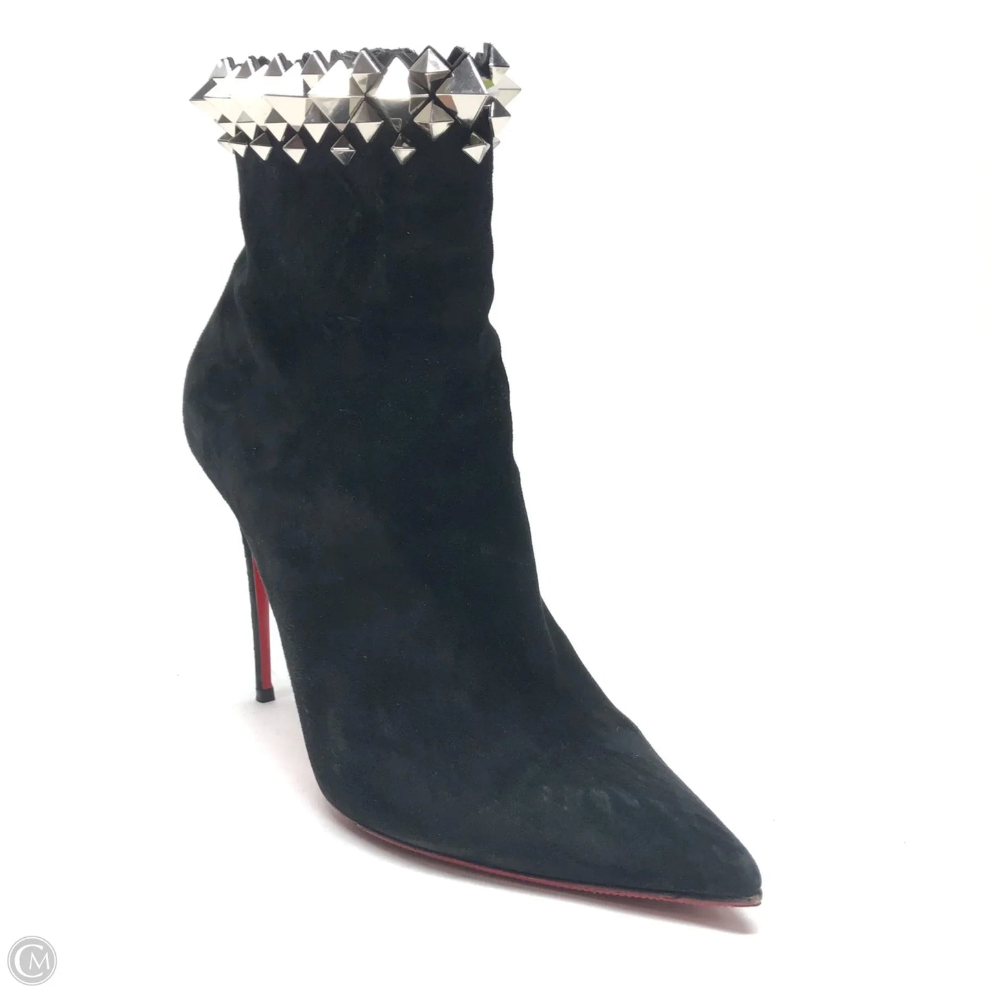 Boots Luxury Designer By Christian Louboutin In Black, Size: 8.5