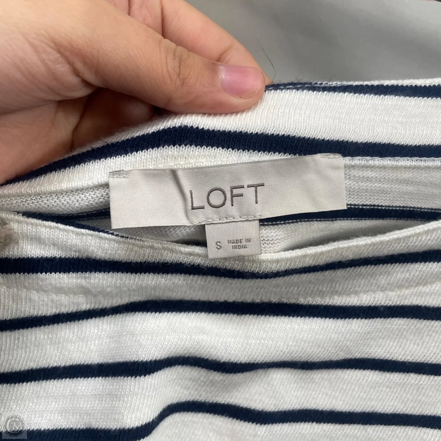 Top Long Sleeve By Loft In Striped Pattern, Size: S