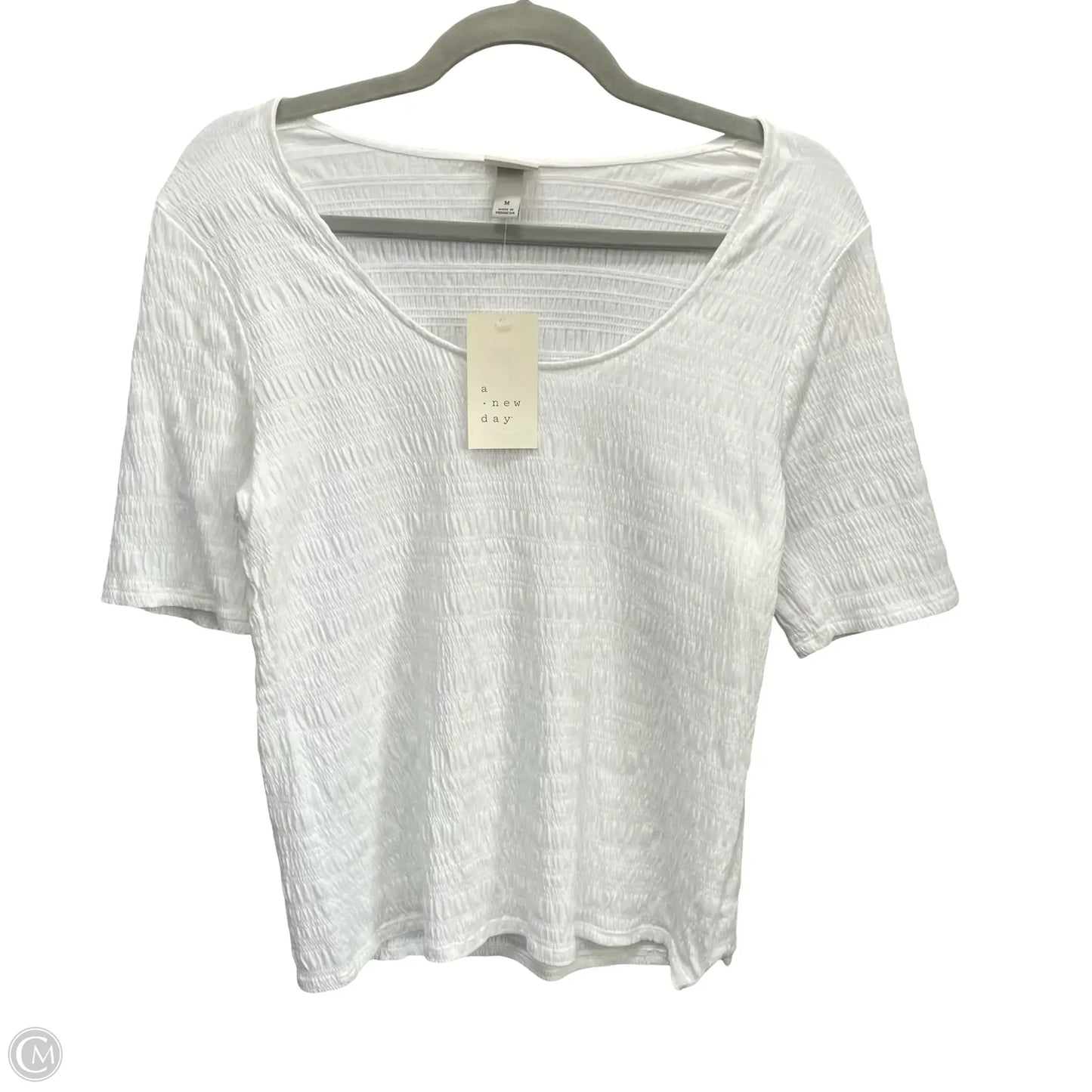 Top Short Sleeve Basic By A New Day In White, Size: M