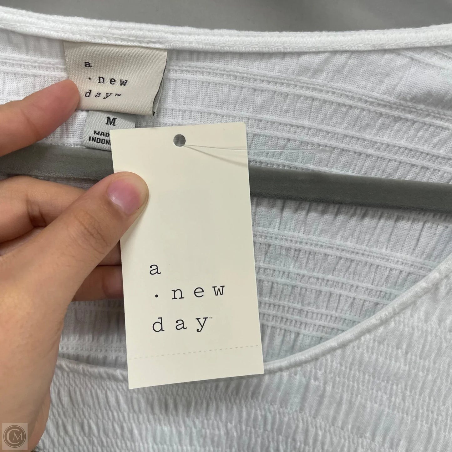 Top Short Sleeve Basic By A New Day In White, Size: M