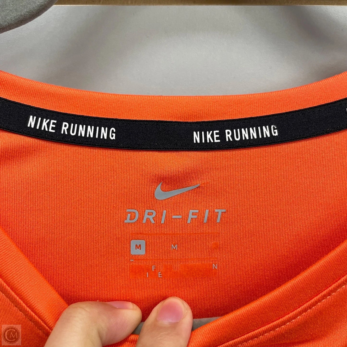 Athletic Top Long Sleeve Crewneck By Nike In Orange, Size: M