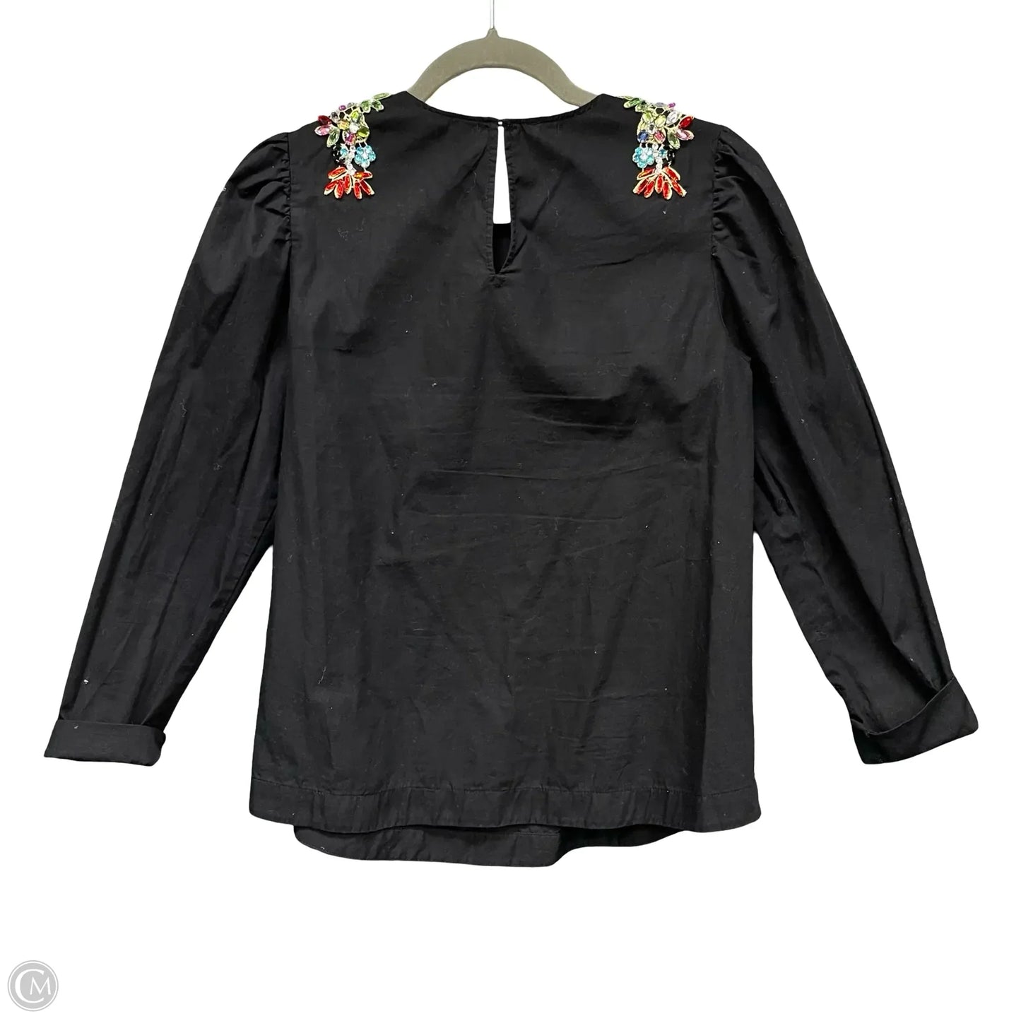 Top Long Sleeve By H&m In Black, Size: S