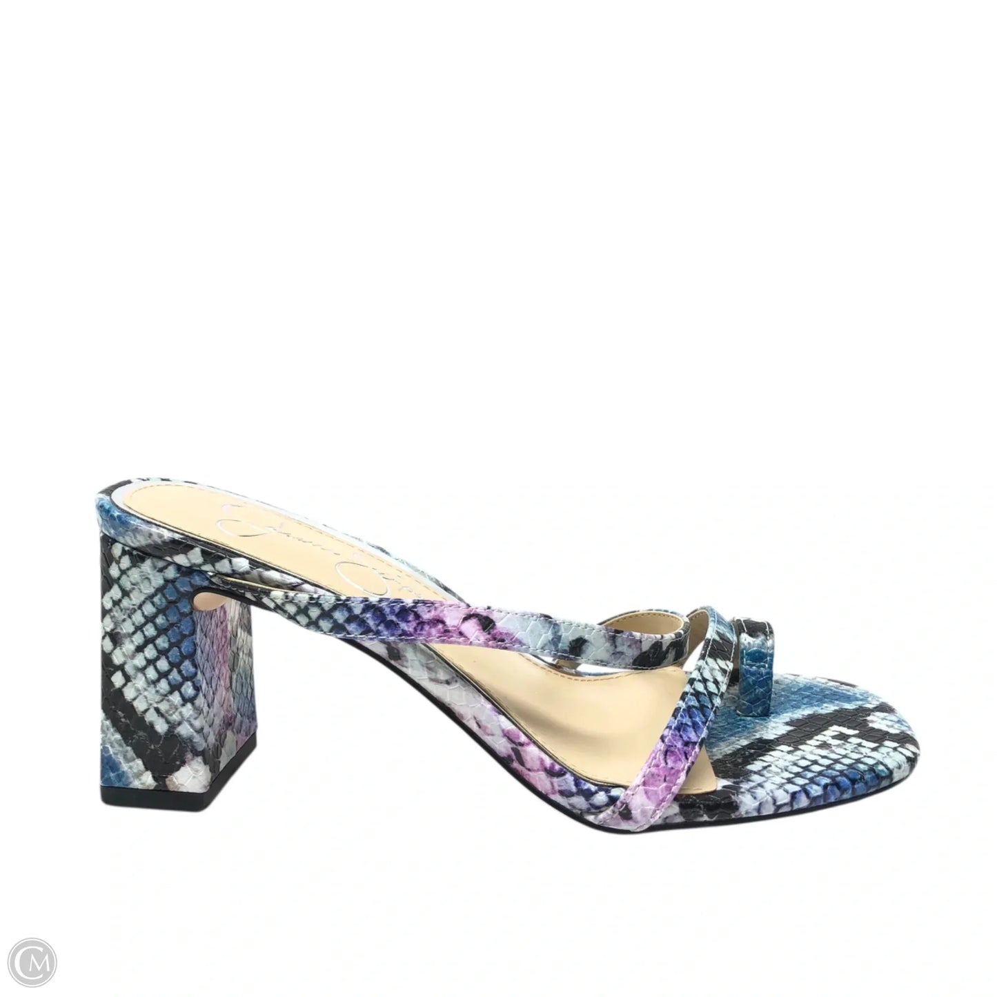 Sandals Heels Block By Jessica Simpson In Snakeskin Print, Size: 6