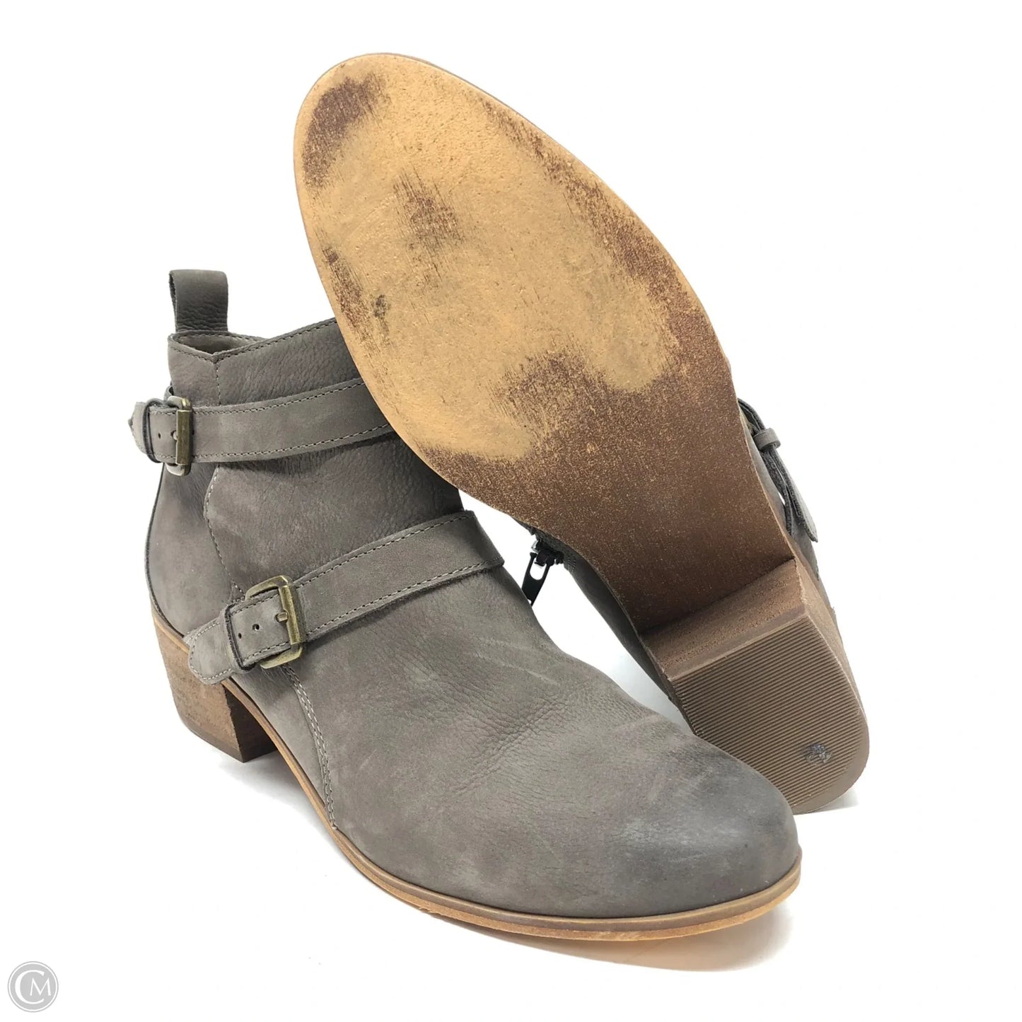 Boots Ankle Heels By Susina In Grey, Size: 9