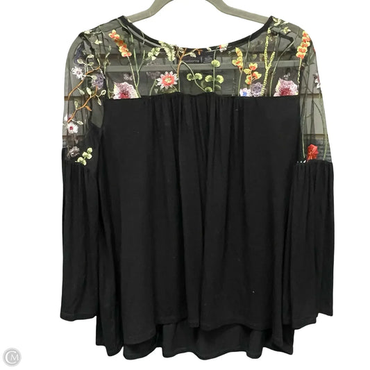 Top Long Sleeve By Liz Claiborne In Black, Size: L