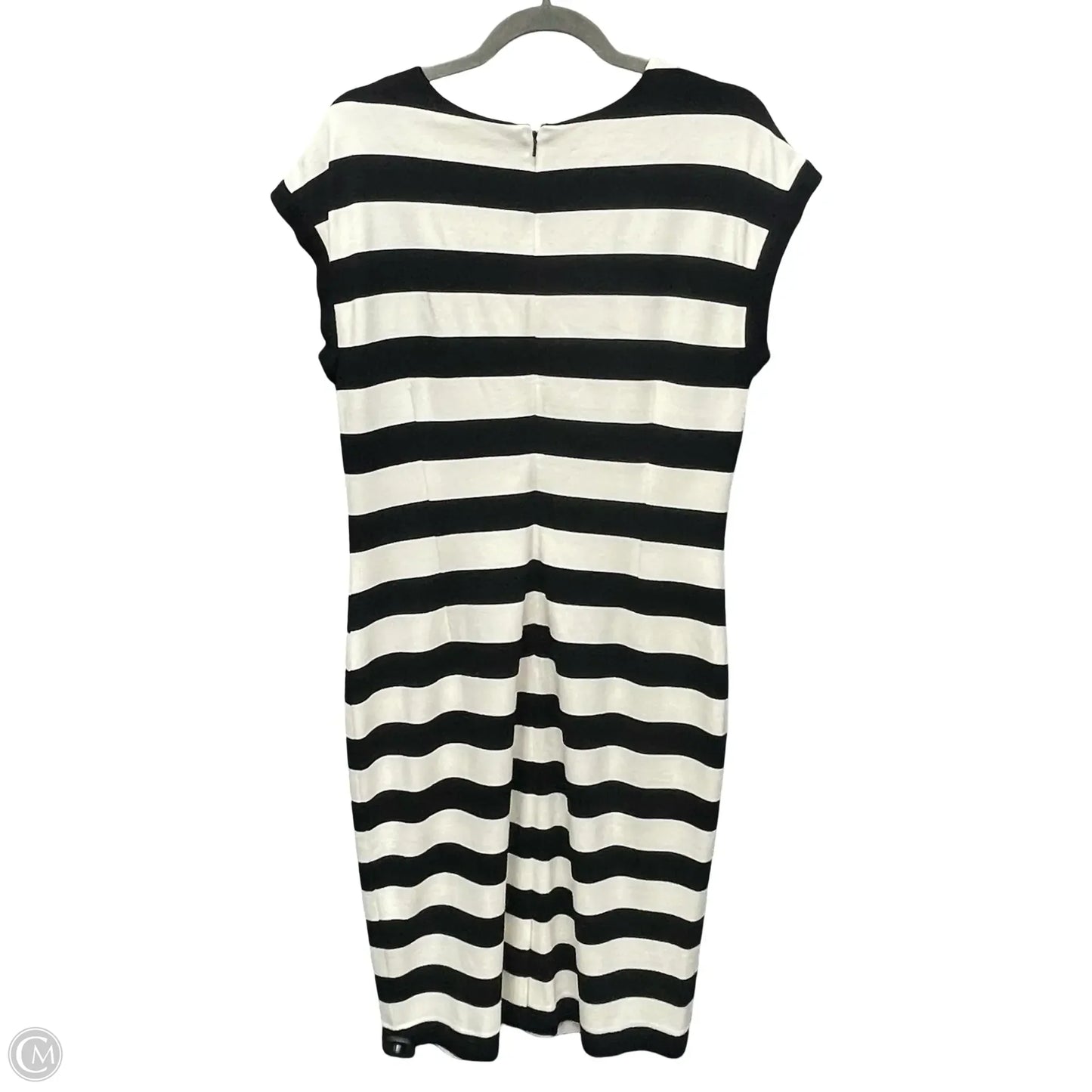 Dress Casual Midi By Banana Republic In Black & Cream, Size: 14